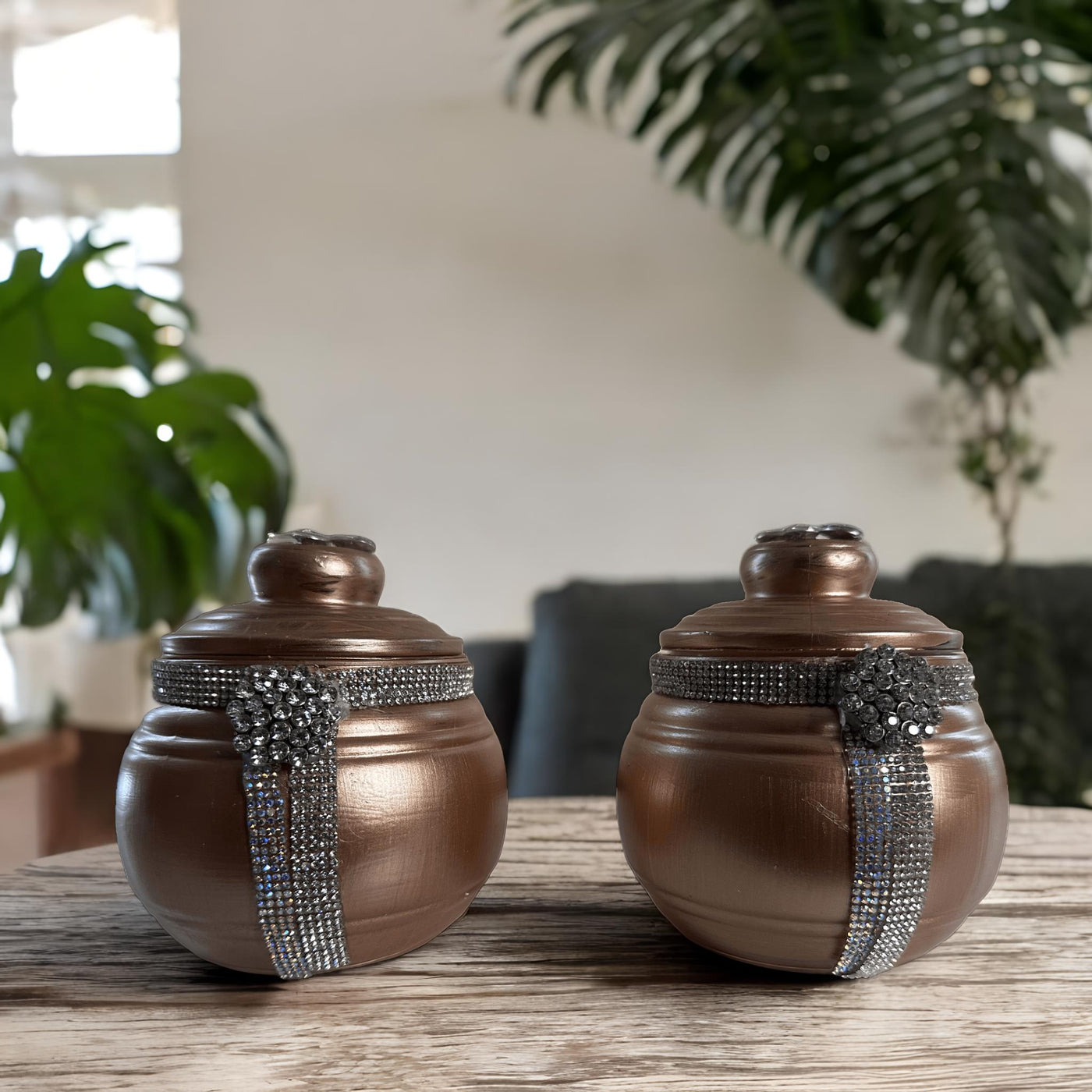 Dark Rose Gold Vase Set