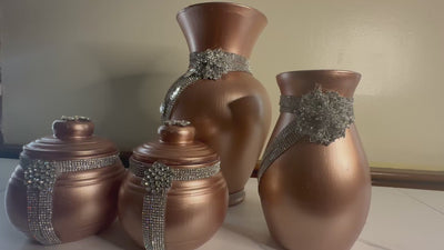 Dark Rose Gold Vase Set